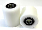Pallet Jack Truck Wheels 3Inch x 3.66Inch 93mm with Bearings - 20mm ID HDPE Silent running  Warehouse Equip Uk