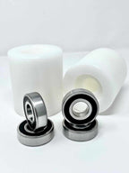 Pallet Jack Truck Wheels 3Inch x 3.66Inch 93mm with Bearings - 20mm ID HDPE Silent running  Warehouse Equip Uk
