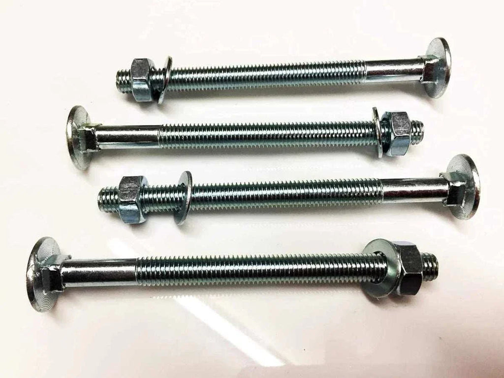 M12 x 180mm BZP coach bolts pack with nuts and washers, DIN 603 grade 4.8