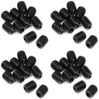 Pack of 10 M3 x 5mm cup point grub screws made from Grade 45H high tensile steel with hex socket drive and black oxide finish.