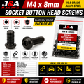 M4 x 8mm Socket Button Head Screws - Black High Tensile 10.9 - Pack of 40