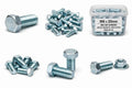 Pack of 25 M8 x 20mm hex head bolts with nuts and washers zinc plated grade 8.8 full thread DIN 933