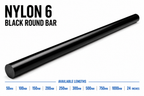 Nylon 6 (PA6) Black Rod 60mm x 100mm Engineering Plastic Bar