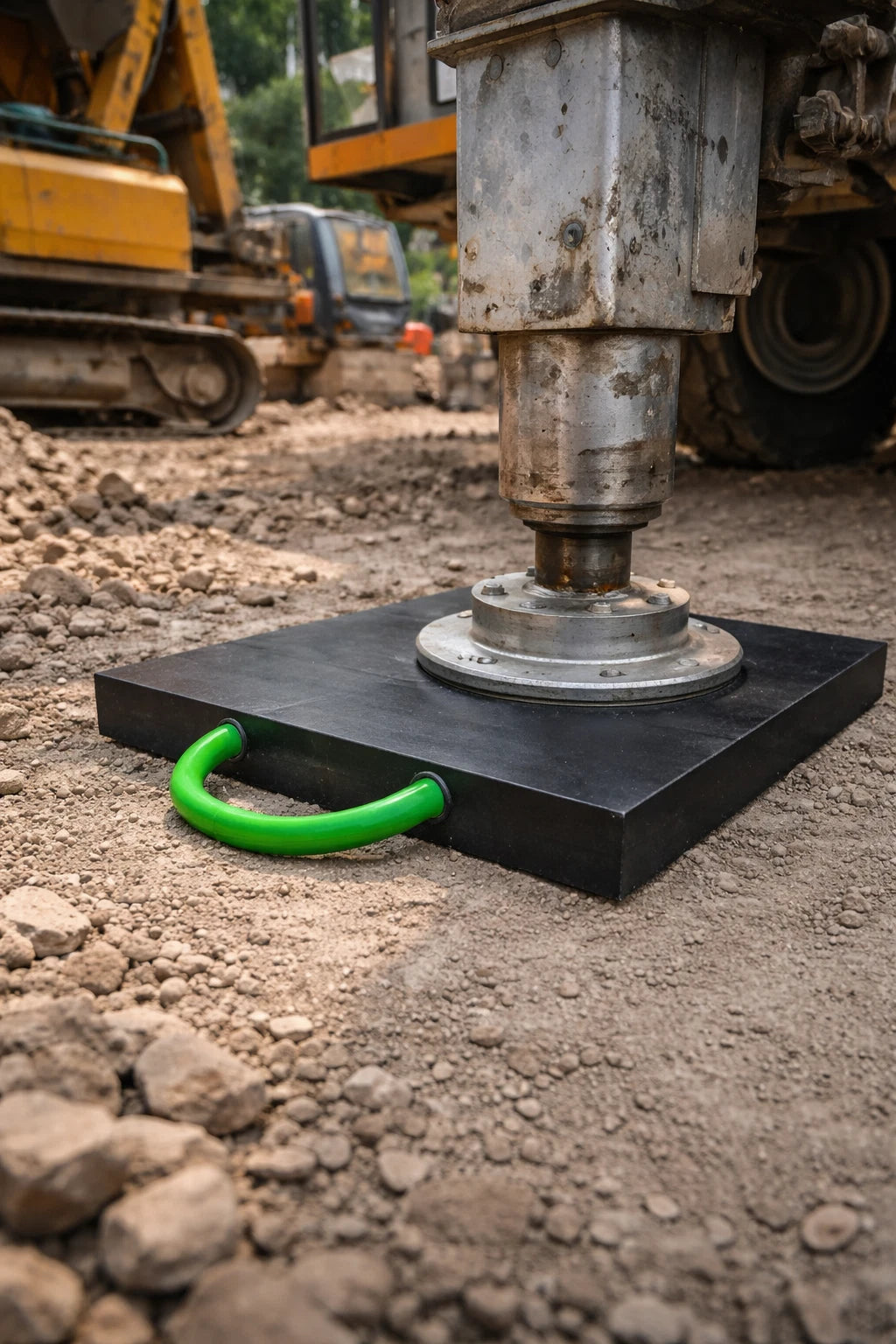 Heavy Duty HDPE Outrigger Pads 500 x 500 x 60mm - Black Square Crane Stabiliser Pads 25t