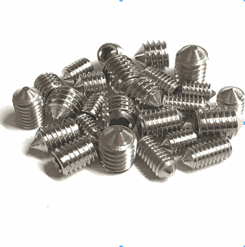 Mixed cone point stainless steel set screws for door handle M3-M6 sizes, 16 pack