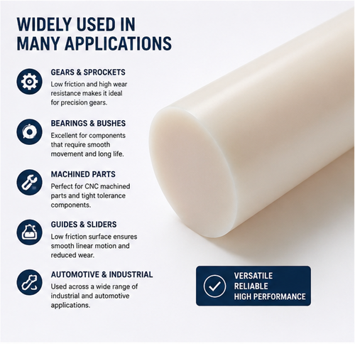 Acetal Rod Natural White 50mm Diameter x 300mm Long Grade A Quality