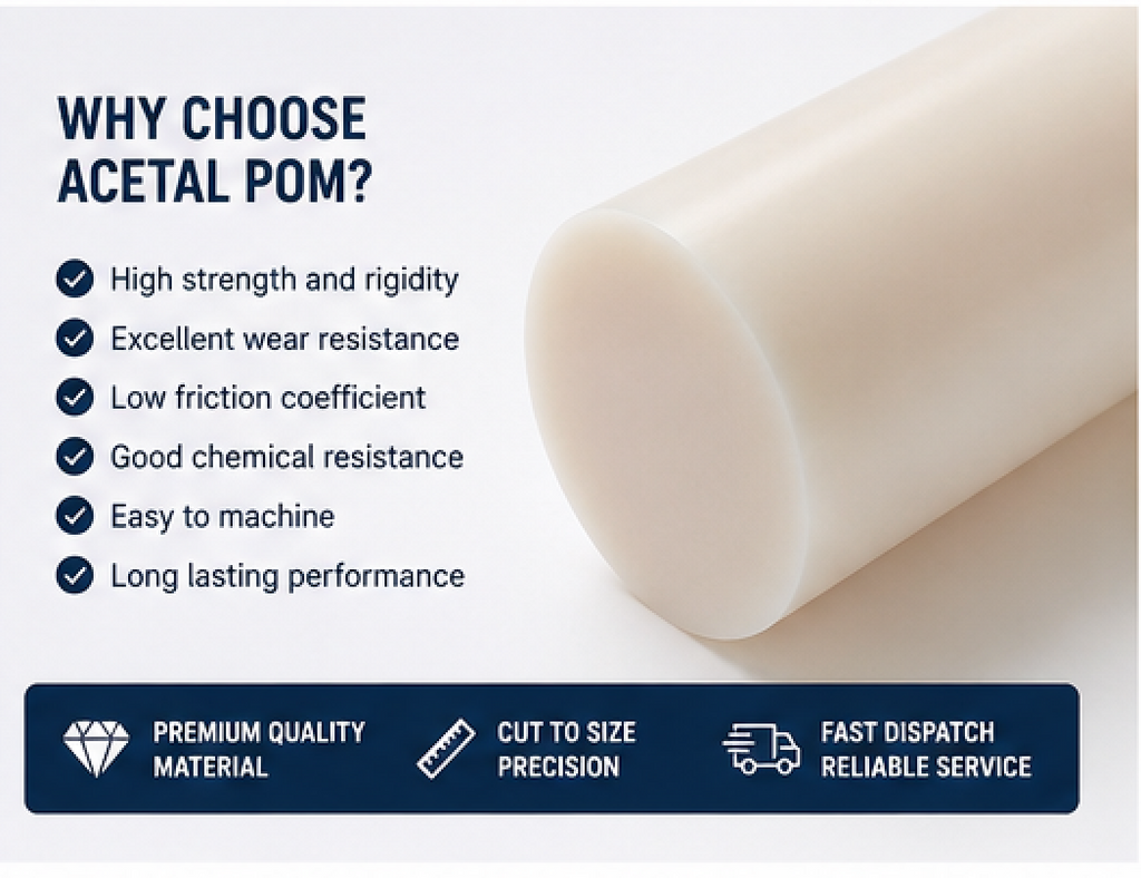 Acetal Rod white 50dia x 300mm