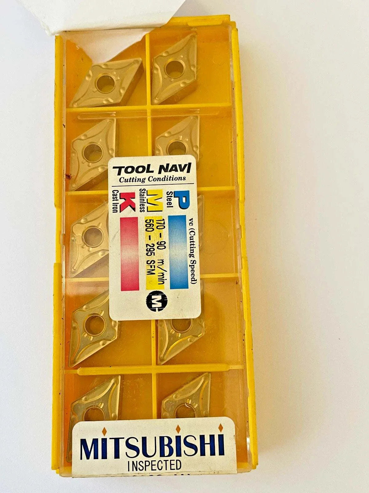 Pack of 10 Mitsubishi Diamond Carbide Turning Inserts for steel and cast iron machining