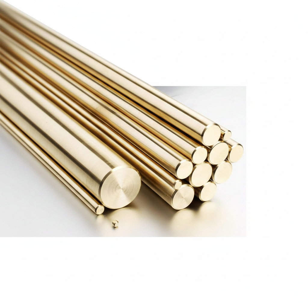 Brass Round Bar CZ121 - White Background