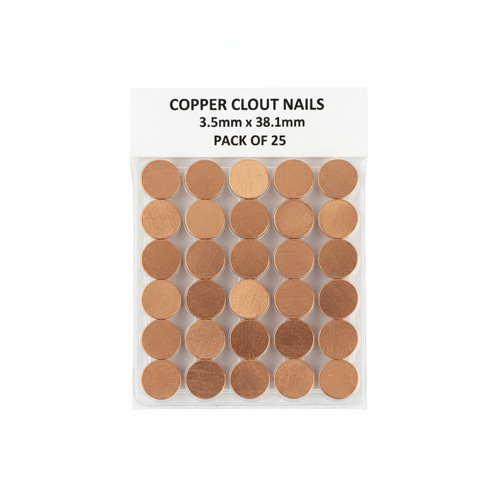 Copper Clout Nails - Pack of 25 White Background