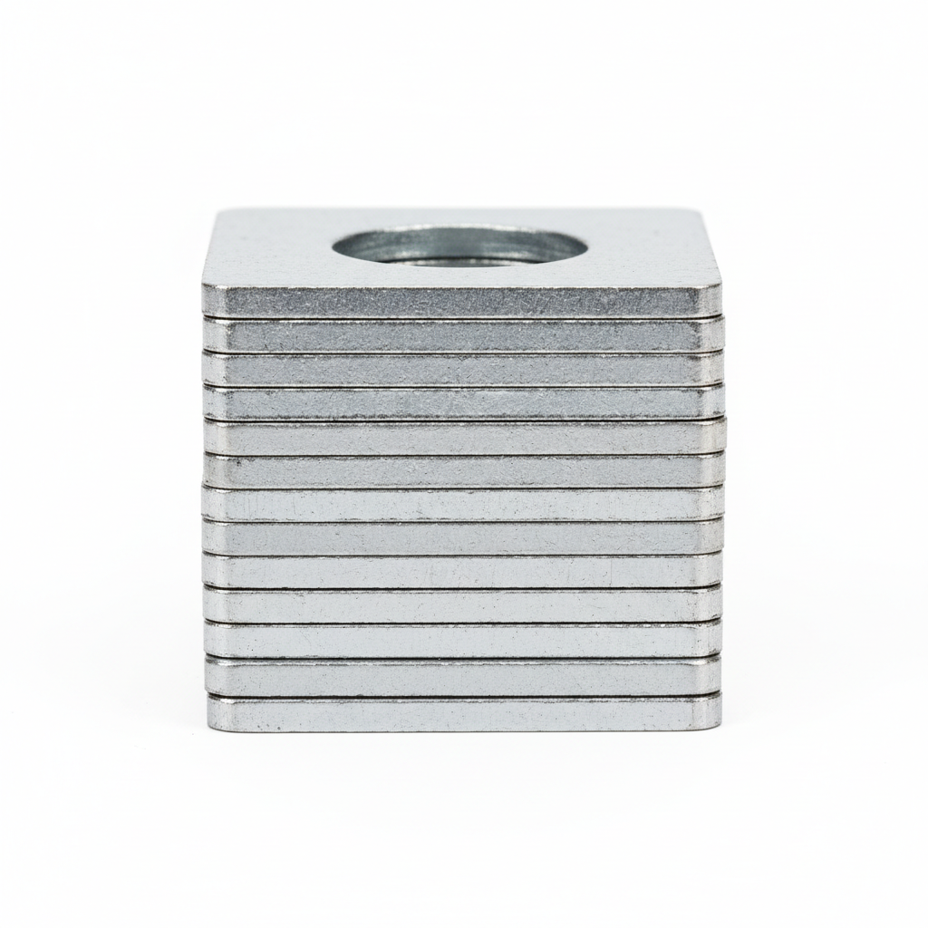 M20 Square Washers - Side Profile Stacked