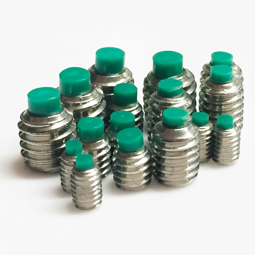 Nylon Tip Grub Screws M6 Green Tip A2 Stainless Steel